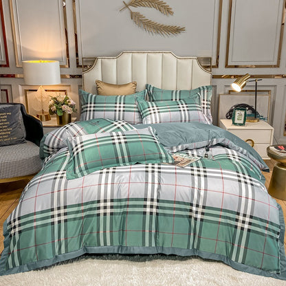 Silk Printed Bedding Set Spring Summer