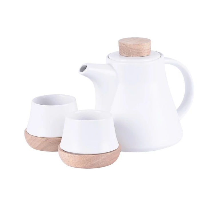 Ceramic One Pot Four Cup Flower Tea Set Gift Box