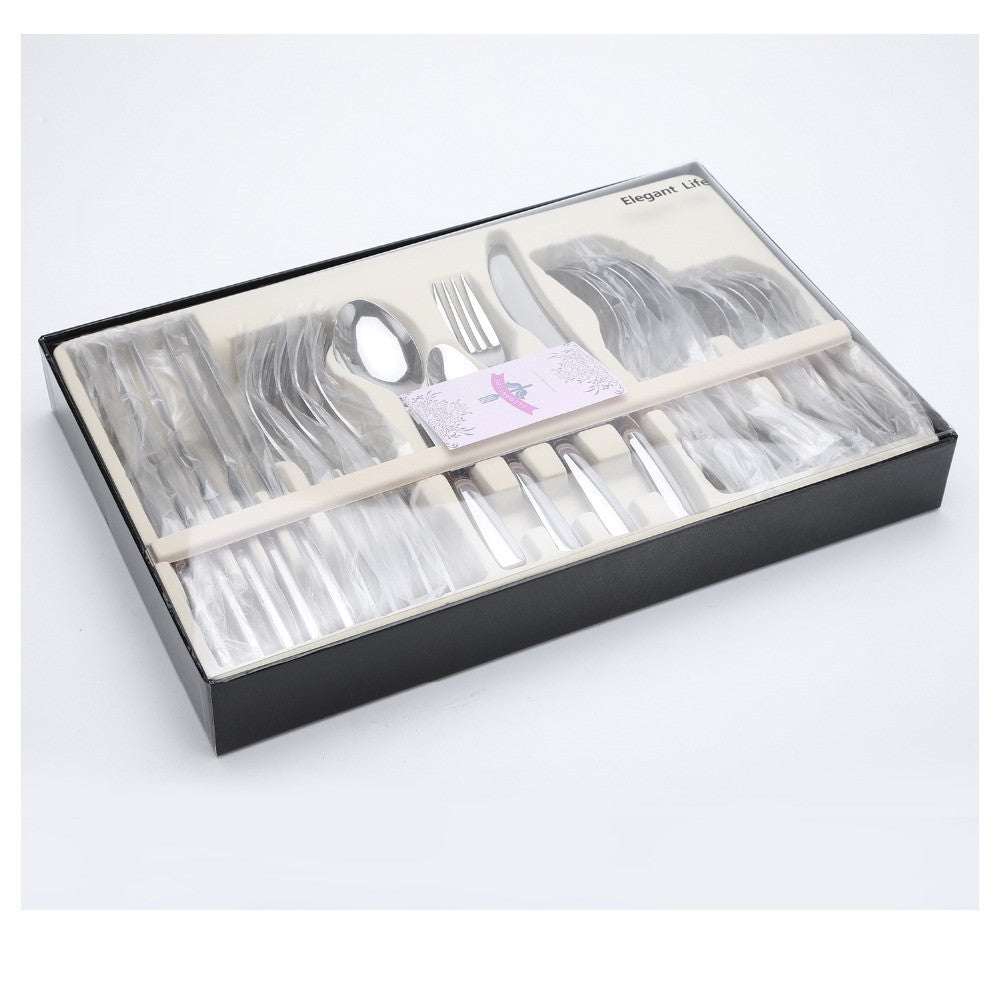 24 PCS Besteck Set Besteck Geschirr Löffel Messer Geschenk Box