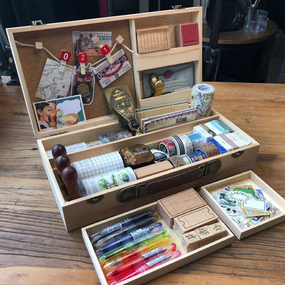 Wooden Storage Stationery Box