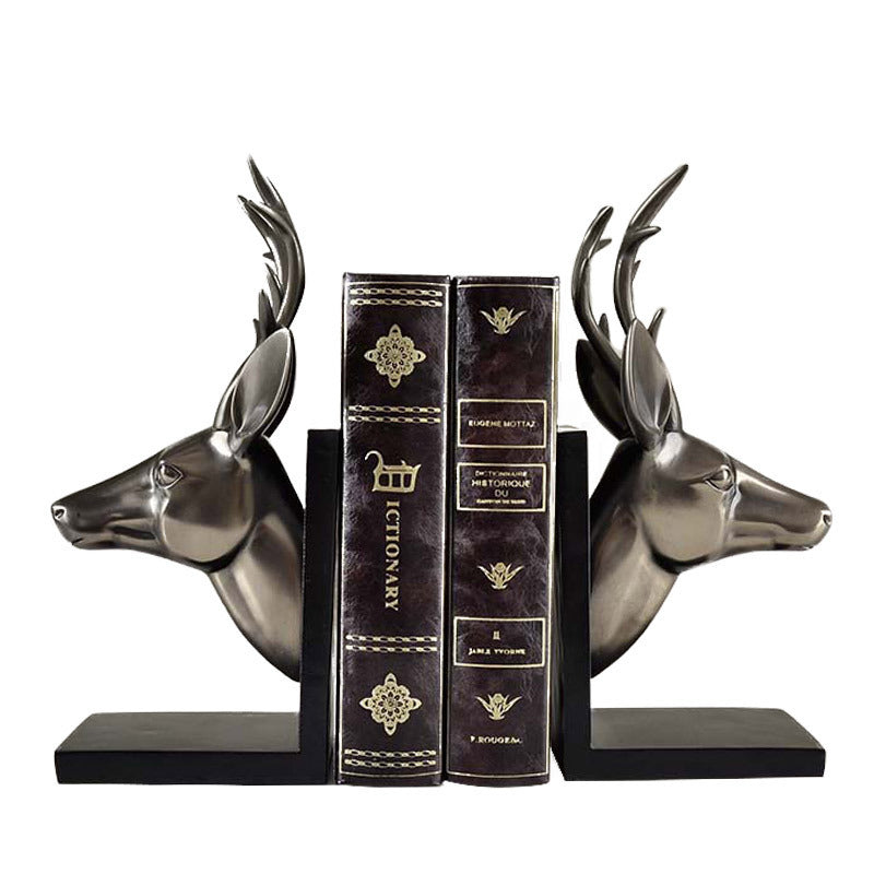 Bronze Deer Head Book Backrest