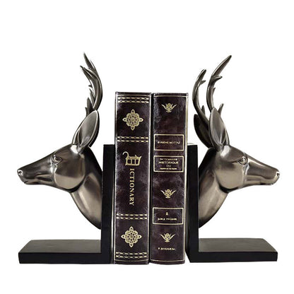 Bronze Deer Head Book Backrest