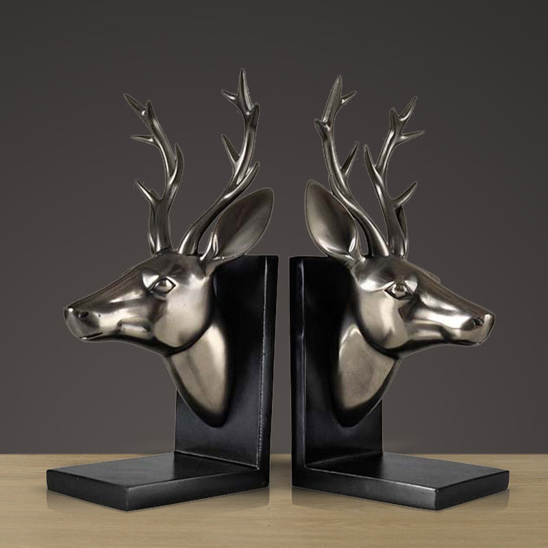 Bronze Deer Head Book Backrest