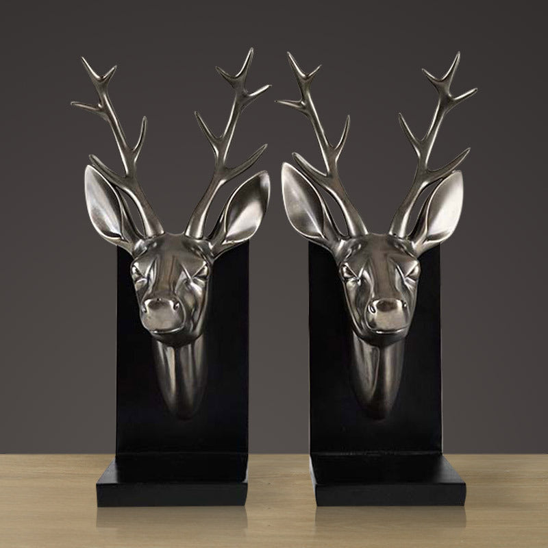 Bronze Deer Head Book Backrest